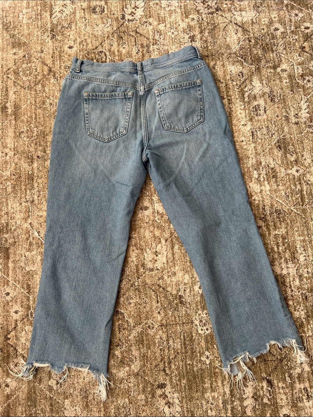 We The Free People Maggie Ripped Cropped Jeans Womens 31 Midrise Straight - Picture 8 of 12